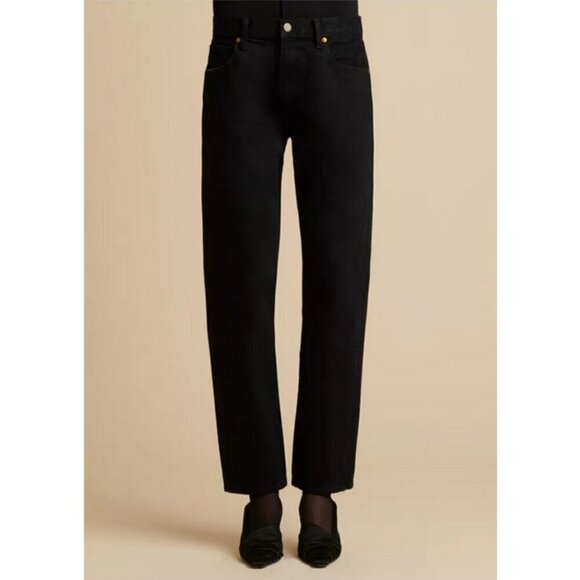 💕KHAITE💕 The Kyle Low Rise Straight Leg Jeans ~ Wilcox Faded Black 28 NWT - Picture 5 of 16
